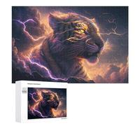 Rompecabezas para Adolescentes 1000 PCS Electric Tiger Art Print Rompecabezas para Adultos Juegos Relajantes Carrera De Velocidad Manual Desafiante De Completar 1000 PCS