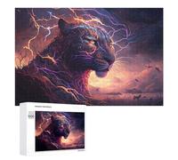 Rompecabezas para Adolescentes 1000 PCS Electric Tiger Wild Energy Rompecabezas para Adultos Juegos Divertidos Decoración Perfecta como Regalos para Toda La Familia 1000 PCS