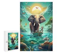Rompecabezas para Adolescentes 1000 PCS Elephant Journey on Water Rompecabezas Juguetes Antiestrés Decoración Diversión En Casa Actividades, 1000 PCS