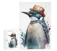 Rompecabezas para Adolescentes 1000 PCS Emperor Penguin Watercolor Rompecabezas para Adultos Juego Familiar Decoración Desafiante De Completar 1000 PCS