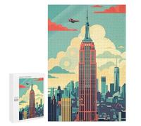 Rompecabezas para Adolescentes 1000 PCS Empire State Building Skyline Rompecabezas para Adultos Juego Práctico Decoración De Pared Cumpleaños Y Navidad 1000 PCS