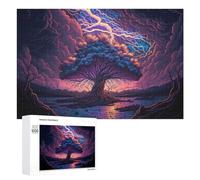 Rompecabezas para Adolescentes 1000 PCS Enchanted Forest Lightning Storm Rompecabezas para Adultos Juegos Relajantes Desafío Difícil Actividades Divertidas En Casa 1000 PCS