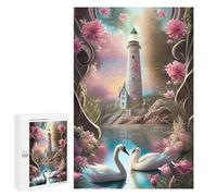Rompecabezas para Adolescentes 1000 PCS Enchanted Lighthouse with Swans Rompecabezas para Adultos Juguetes De Bricolaje Desafío Difícil Cumpleaños 1000 PCS