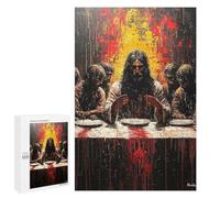 Rompecabezas para Adolescentes 1000 PCS Expressionist The Last Supper - Bold Contemporary Art Reinterpretation Rompecabezas para Adultos Juegos Relajantes Decoración Actividades Divertidas En