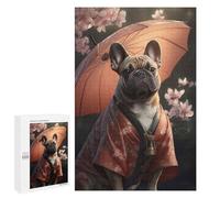 Rompecabezas para Adolescentes 1000 PCS Fawn French Bulldog Kimono Rompecabezas para Adultos Juguetes Antiestrés Que Mejoran La Memoria Difíciles Y Desafiantes 1000 PCS