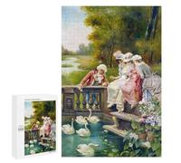 Rompecabezas para Adolescentes 1000 PCS Feeding The Swans Zatzka Rompecabezas para Adolescentes Juguetes Antiestrés Mejora La Memoria 1000 PCS
