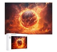 Rompecabezas para Adolescentes 1000 PCS Flaming Basketball Ignite Your Game! -2 Rompecabezas para Adultos Juguetes De Bricolaje Desafío Difícil Cumpleaños 1000 PCS