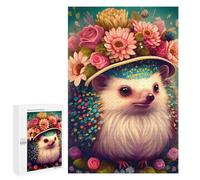 Rompecabezas para Adolescentes 1000 PCS Floral Hedgehog Portrait-1 Rompecabezas para Adultos Juegos Relajantes Corte De Precisión Juego Desafiante Regalos 1000 PCS