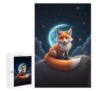 Rompecabezas para Adolescentes 1000 PCS Fox Under The Moonlight Rompecabezas Juguetes Antiestrés Corte De Precisión Interacción Entre Padres E Hijos 1000 PCS