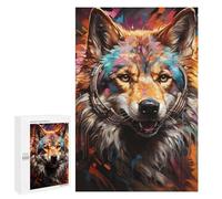 Rompecabezas para Adolescentes 1000 PCS Fox with Headphones Vibrant Artwork Rompecabezas para Adultos Juego De Ingenio Decoración del Hogar Actividades Divertidas En Casa 1000 PCS