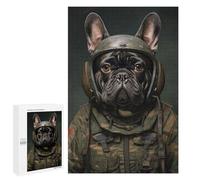 Rompecabezas para Adolescentes 1000 PCS French Bulldog Soldier Rompecabezas Juegos Relajantes Decoración del Hogar Regalos Y Cumpleaños Únicos 1000 PCS