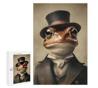 Rompecabezas para Adolescentes 1000 PCS Frog in A Vintage Top Hat Rompecabezas para Adultos Juegos Divertidos Decoración Perfecta como Regalos para Toda La Familia 1000 PCS