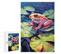 Rompecabezas para Adolescentes 1000 PCS Frog on A Leaf Painting Rompecabezas para Adultos Juegos Relajantes Desafío Difícil Desafío Educativo 1000 PCS