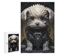 Rompecabezas Para Adolescentes 1000 PCS Futuristic Maltese Dog Art - Sci-Fi Canine Illustration for Pet Lovers Rompecabezas Para Adultos Juguetes Antiestrés Para La Diversión Familiar Interacción Entr
