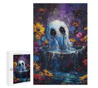 Rompecabezas para Adolescentes 1000 PCS Ghost in A Pool of Flowers Rompecabezas para Adultos Juegos Relajantes Pero Divertidos Y Humorísticos 1000 PCS