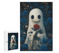 Rompecabezas para Adolescentes 1000 PCS Ghost with Red Rose Rompecabezas para Adultos Juego De Ingenio Decoración del Hogar Regalos para Reducir El Estrés 1000 PCS