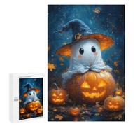 Rompecabezas para Adolescentes 1000 PCS Ghostly Pumpkin Patch Rompecabezas para Adultos Juguetes Antiestrés para La Diversión Familiar Interacción Entre Padres E Hijos 1000 PCS