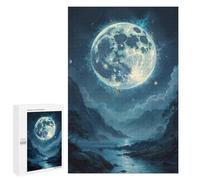 Rompecabezas para Adolescentes 1000 PCS Giant Moon Over Mountains Rompecabezas para Adultos Juego Familiar Decoración Desafiante De Completar 1000 PCS