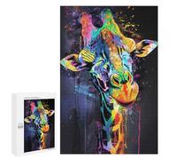 Rompecabezas para Adolescentes 1000 PCS Giraffe Popart Painting Rompecabezas para Adultos Juego De Ingenio Decoración del Hogar Regalos para Reducir El Estrés 1000 PCS