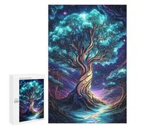 Rompecabezas para Adolescentes 1000 PCS Glowing Tree in Night Sky Rompecabezas para Adultos Juego Familiar Decoración Desafiante De Completar 1000 PCS