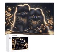 Rompecabezas para Adolescentes 1000 PCS Golden Pomeranian Duo Rompecabezas Juguetes Antiestrés Decoración Diversión En Casa Actividades, 1000 PCS