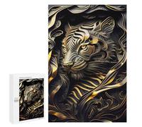 Rompecabezas para Adolescentes 1000 PCS Golden Tiger Guardian Rompecabezas para Adultos Juego De Ingenio Ensamblaje De Patrones Interacción Entre Padres E Hijos 1000 PCS