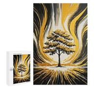 Rompecabezas para Adolescentes 1000 PCS Golden Tree Abstract Painting Rompecabezas para Adultos Juguetes Antiestrés Arte De Pared Interacción Entre Padres E Hijos 1000 PCS