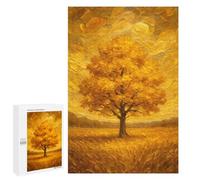 Rompecabezas para Adolescentes 1000 PCS Golden Tree in Field Rompecabezas para Adultos Juegos Relajantes Pero Divertidos Y Humorísticos 1000 PCS