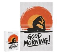 Rompecabezas para Adolescentes 1000 PCS Good Morning Yoga Silhouette Rompecabezas para Adultos Juegos Relajantes Decoración De Pared Actividades Divertidas En Casa 1000 PCS