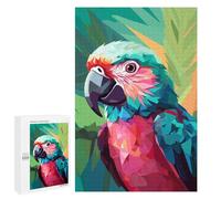Rompecabezas para Adolescentes 1000 PCS Green and Pink Parrot Rompecabezas para Adultos Juguetes Antiestrés Arte De Pared Interacción Entre Padres E Hijos 1000 PCS