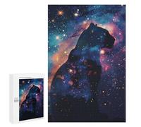 Rompecabezas para Adolescentes 1000 PCS Jaguar Silhouette Galaxy Rompecabezas para Adultos Juego Familiar Decoración Desafiante De Completar 1000 PCS