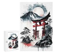 Rompecabezas para Adolescentes 1000 PCS Japanese Abstarct Ink Rompecabezas para Adultos Juegos Relajantes Desafío Difícil Desafío Educativo 1000 PCS