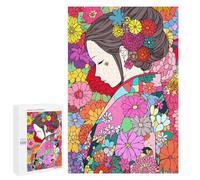 Rompecabezas para Adolescentes 1000 PCS Japanese Kimono Girl Zen Rompecabezas para Adultos Juego De Ingenio Decoración del Hogar Regalos para Reducir El Estrés 1000 PCS