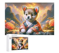 Rompecabezas para Adolescentes 1000 PCS Japanese Puppy in Kimono Rompecabezas para Adultos Juego De Ingenio Decoración del Hogar Actividades Divertidas En Casa 1000 PCS