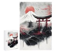 Rompecabezas para Adolescentes 1000 PCS Japanese Scenery Ink Wash Rompecabezas para Adultos Juegos Relajantes Desafío Difícil Desafío Educativo 1000 PCS