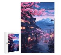 Rompecabezas para Adolescentes 1000 PCS Japanese Street Sakura Rompecabezas para Adultos Juegos Relajantes Decoración Perfecta Regalos De Cumpleaños Y Únicos 1000 PCS
