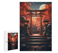 Rompecabezas para Adolescentes 1000 PCS Japanese Torri Gate Moon Rompecabezas para Adultos Juegos Relajantes Pero Divertidos Y Humorísticos 1000 PCS