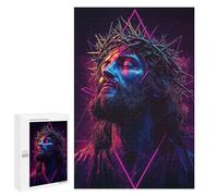 Rompecabezas para Adolescentes 1000 PCS Jesus Christ Neon Art Rompecabezas para Adultos Juegos Relajantes Decoración Perfecta Regalos De Cumpleaños Y Únicos 1000 PCS
