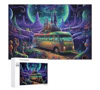Rompecabezas para Adolescentes 1000 PCS Journey Bus in Fantasy Land Rompecabezas para Adultos Juegos Familiares Análisis Y Lógica Actividades Divertidas En Casa 1000 PCS