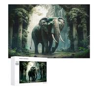 Rompecabezas para Adolescentes 1000 PCS Jungle Elephant Majesty -1 Rompecabezas para Adultos Juego Práctico Que Mejora La Memoria Actividades Divertidas En Casa 1000 PCS
