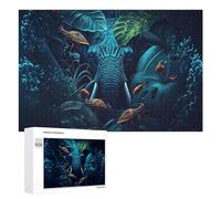 Rompecabezas para Adolescentes 1000 PCS Jungle Elephant Majesty Rompecabezas para Adultos Juego De Ingenio Decoración del Hogar Actividades Divertidas En Casa 1000 PCS