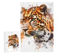 Rompecabezas para Adolescentes 1000 PCS Leopard Watercolor Rompecabezas para Adultos Juguetes DIY Arte De Pared Oferta como Regalos para Toda La Familia 1000 PCS