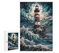 Rompecabezas para Adolescentes 1000 PCS Lighthouse in The Storm Rompecabezas para Adultos Juego Familiar Decoración Desafiante De Completar 1000 PCS
