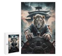 Rompecabezas para Adolescentes 1000 PCS Lion Captain at The Helm Rompecabezas para Adultos Juego De Ingenio Decoración del Hogar Regalos para Reducir El Estrés 1000 PCS