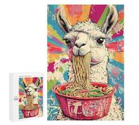 Rompecabezas para Adolescentes 1000 PCS Llama Eating Ramen Japan Retro Rompecabezas Juguetes Antiestrés Corte De Precisión Interacción Entre Padres E Hijos 1000 PCS