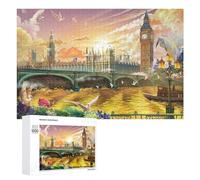 Rompecabezas para Adolescentes 1000 PCS London Sunset with Big Ben Jigsaw Puzzle Rompecabezas para Adultos Juegos Familiares Análisis Y Lógica Actividades Divertidas En Casa 1000 PCS