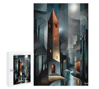 Rompecabezas para Adolescentes 1000 PCS Luminous Tower in The Silent Night Rompecabezas para Adultos Juego Práctico Decoración De Pared Cumpleaños Y Navidad 1000 PCS