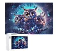 Rompecabezas para Adolescentes 1000 PCS Magical Night Owls with Giant Clock Rompecabezas para Adultos Juegos Relajantes Corte De Precisión Juego Desafiante Regalos 1000 PCS