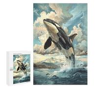 Rompecabezas para Adolescentes 1000 PCS Majestic Orca Rising Rompecabezas para Adultos Juguetes Antiestrés Arte De Pared Interacción Entre Padres E Hijos 1000 PCS