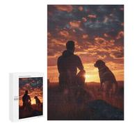 Rompecabezas para Adolescentes 1000 PCS Man with His Dog In Mind Rompecabezas para Adultos Juegos Relajantes Decoración Perfecta Regalos De Cumpleaños Y Únicos 1000 PCS